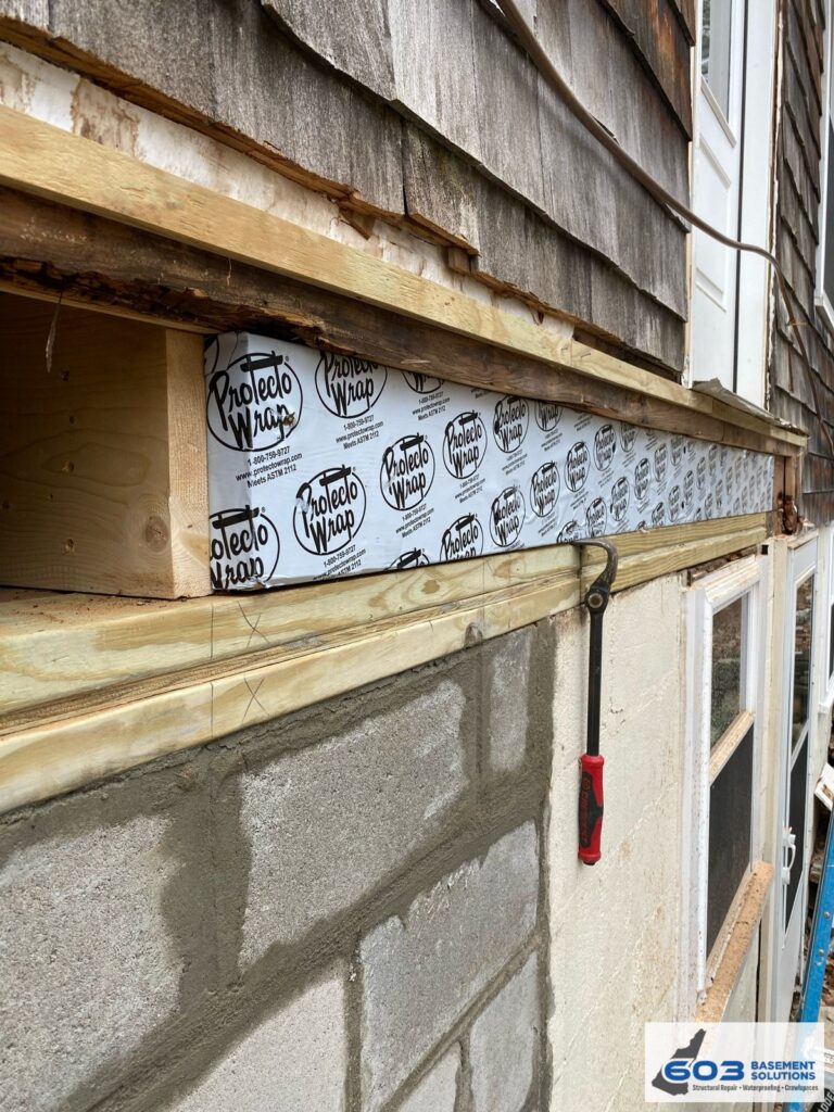 Flashing the new sill