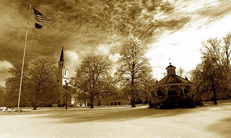 Boylston town center in Boylston, Massachusetts