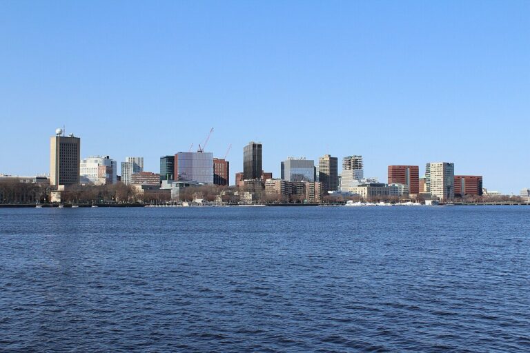 Cambridge skyline from the Charles River in Cambridge, Massachusetts