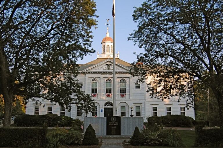 Hamilton Town Hall in Hamilton, Massachusetts