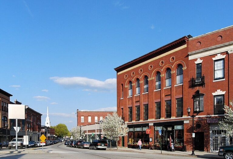 Hudson town center in Hudson, Massachusetts