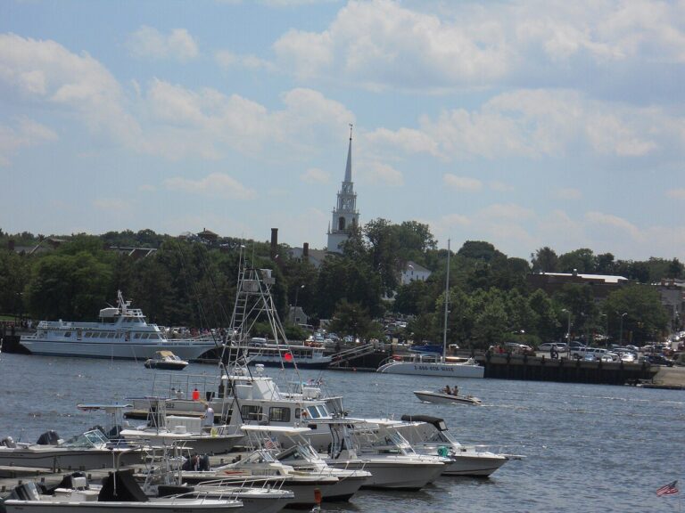 Newburyport Harbor on the Merrimack River in Newburyport, Massachusetts