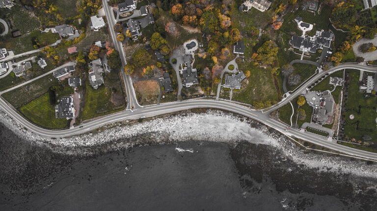 An aerial view of the Rye, New Hampshire coastline