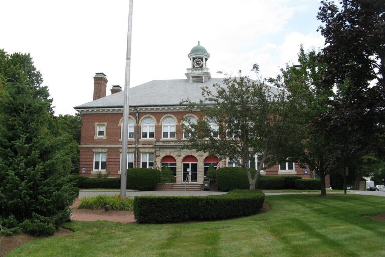 Westwood Town Hall in Westwood, Massachusetts