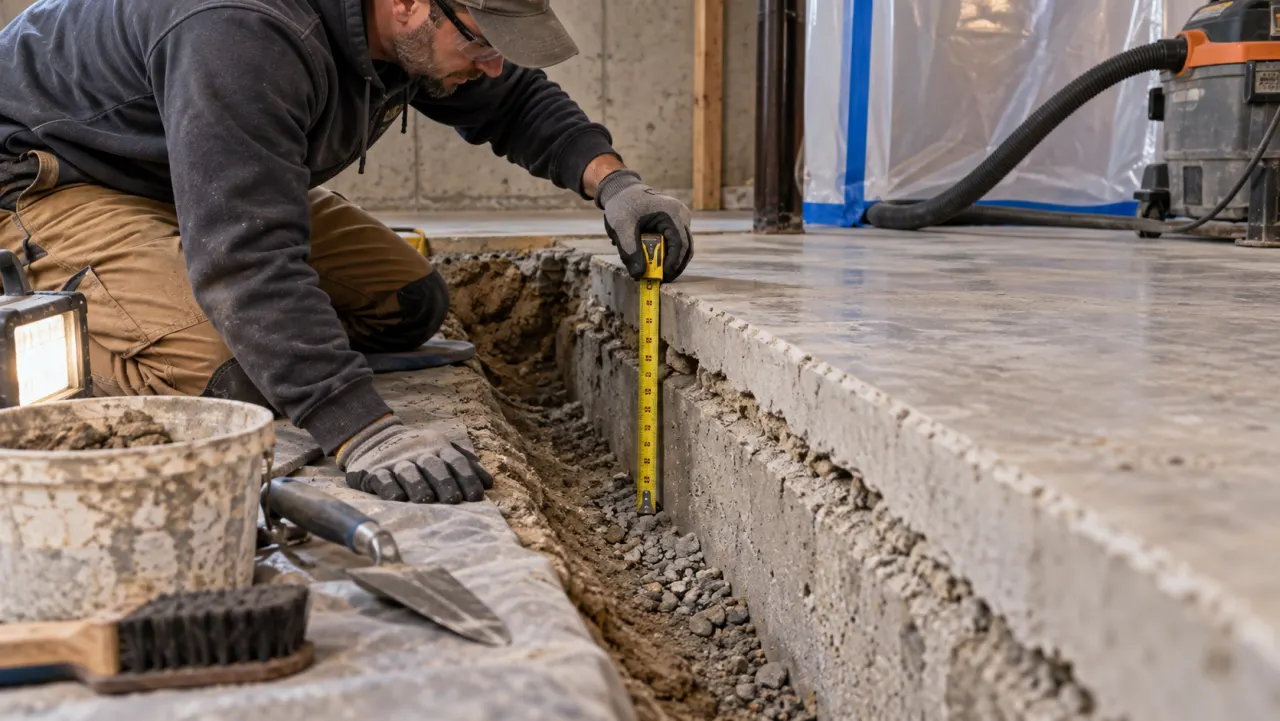 Investigating an exposed residential slab edge
